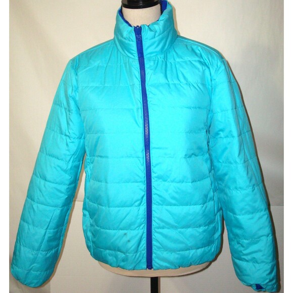 New NWOT J Crew KID Crewcuts Girls XL Reversible Puffer Coat Jacket Blue Aqua - Picture 13 of 16
